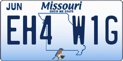 MO license plate EH4W1G
