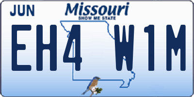 MO license plate EH4W1M