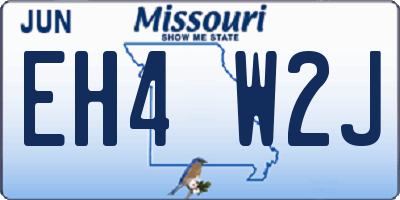 MO license plate EH4W2J