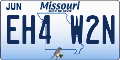 MO license plate EH4W2N