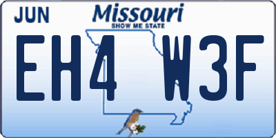 MO license plate EH4W3F