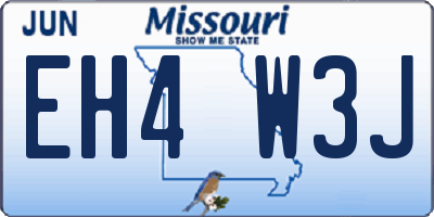 MO license plate EH4W3J