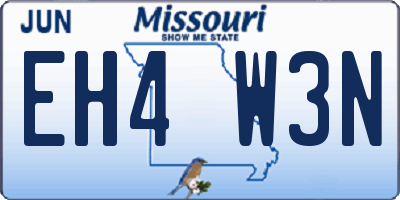 MO license plate EH4W3N