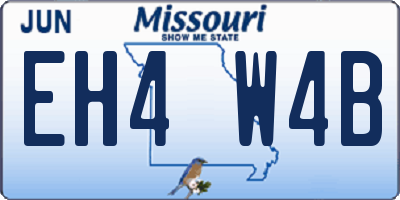 MO license plate EH4W4B