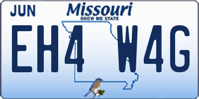 MO license plate EH4W4G
