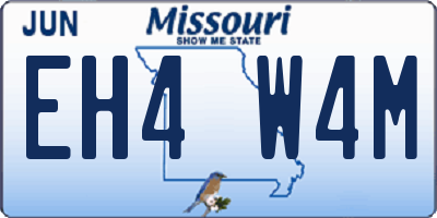 MO license plate EH4W4M