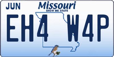 MO license plate EH4W4P