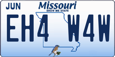 MO license plate EH4W4W