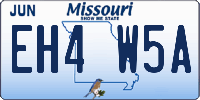 MO license plate EH4W5A