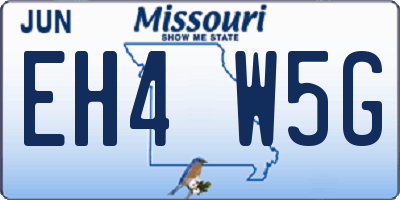 MO license plate EH4W5G