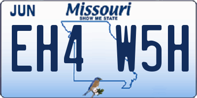 MO license plate EH4W5H