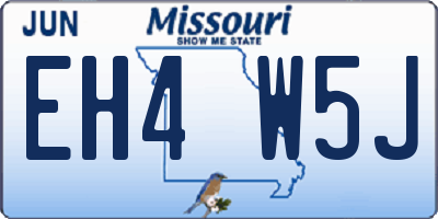 MO license plate EH4W5J