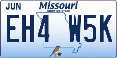 MO license plate EH4W5K