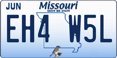 MO license plate EH4W5L