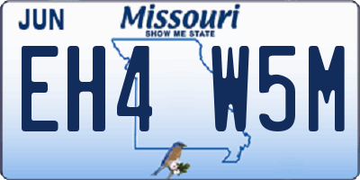 MO license plate EH4W5M