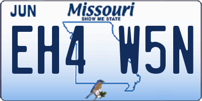 MO license plate EH4W5N