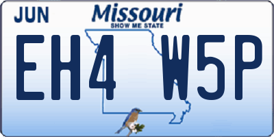 MO license plate EH4W5P