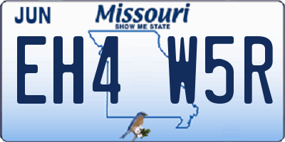 MO license plate EH4W5R