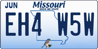 MO license plate EH4W5W