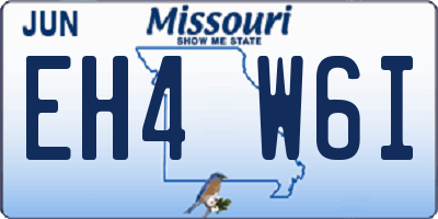 MO license plate EH4W6I