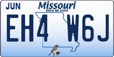 MO license plate EH4W6J