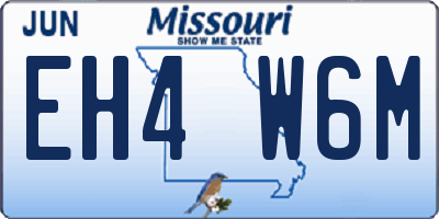 MO license plate EH4W6M