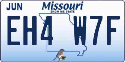 MO license plate EH4W7F