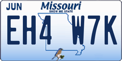 MO license plate EH4W7K