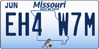 MO license plate EH4W7M