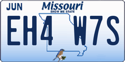 MO license plate EH4W7S