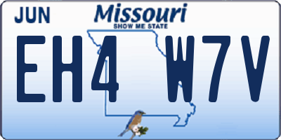 MO license plate EH4W7V
