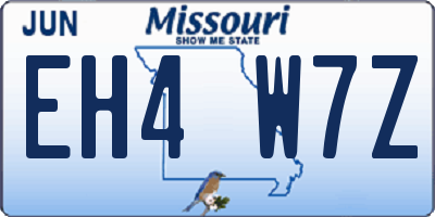 MO license plate EH4W7Z