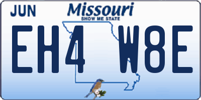 MO license plate EH4W8E
