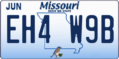 MO license plate EH4W9B