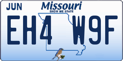 MO license plate EH4W9F