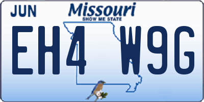 MO license plate EH4W9G