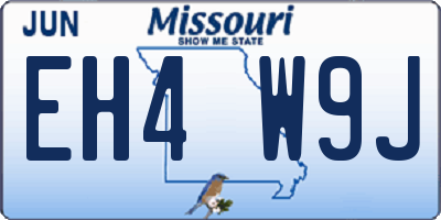 MO license plate EH4W9J