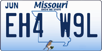 MO license plate EH4W9L