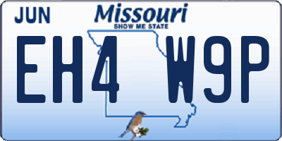 MO license plate EH4W9P