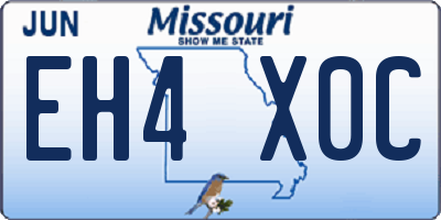 MO license plate EH4X0C