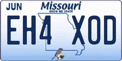 MO license plate EH4X0D