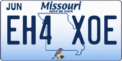 MO license plate EH4X0E