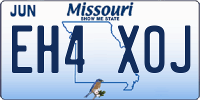 MO license plate EH4X0J