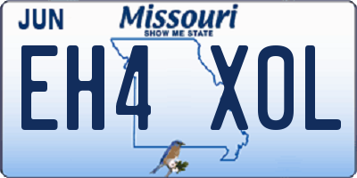 MO license plate EH4X0L