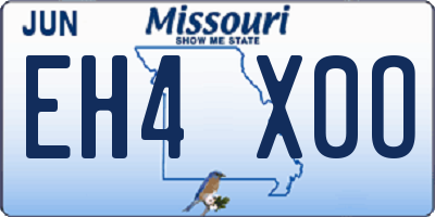 MO license plate EH4X0O