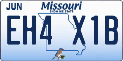 MO license plate EH4X1B