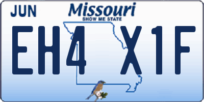 MO license plate EH4X1F