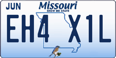 MO license plate EH4X1L