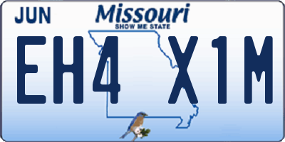 MO license plate EH4X1M