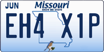MO license plate EH4X1P